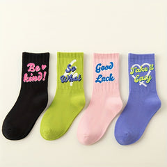 4pairs Hiking Sports Casual Socks for 8 12 Years Old Kids
