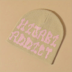 Y2K Multicolor Letter Woolen Hat Street Style