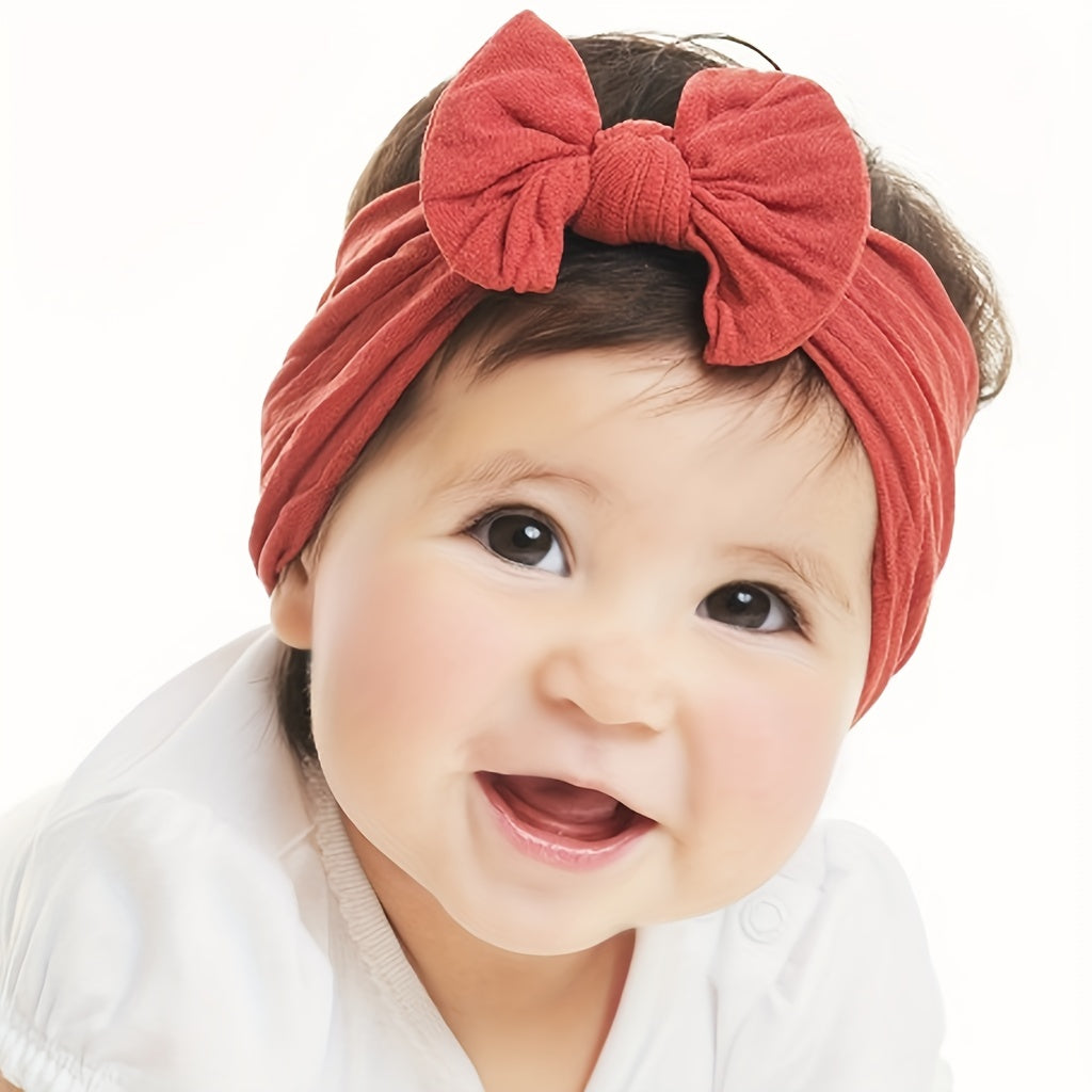 Soft Nylon Bow Headband for Baby Girls