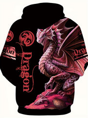 Dragon 3D Print Hoodie Men Graphic Hooded Pullover Autumn Clothing