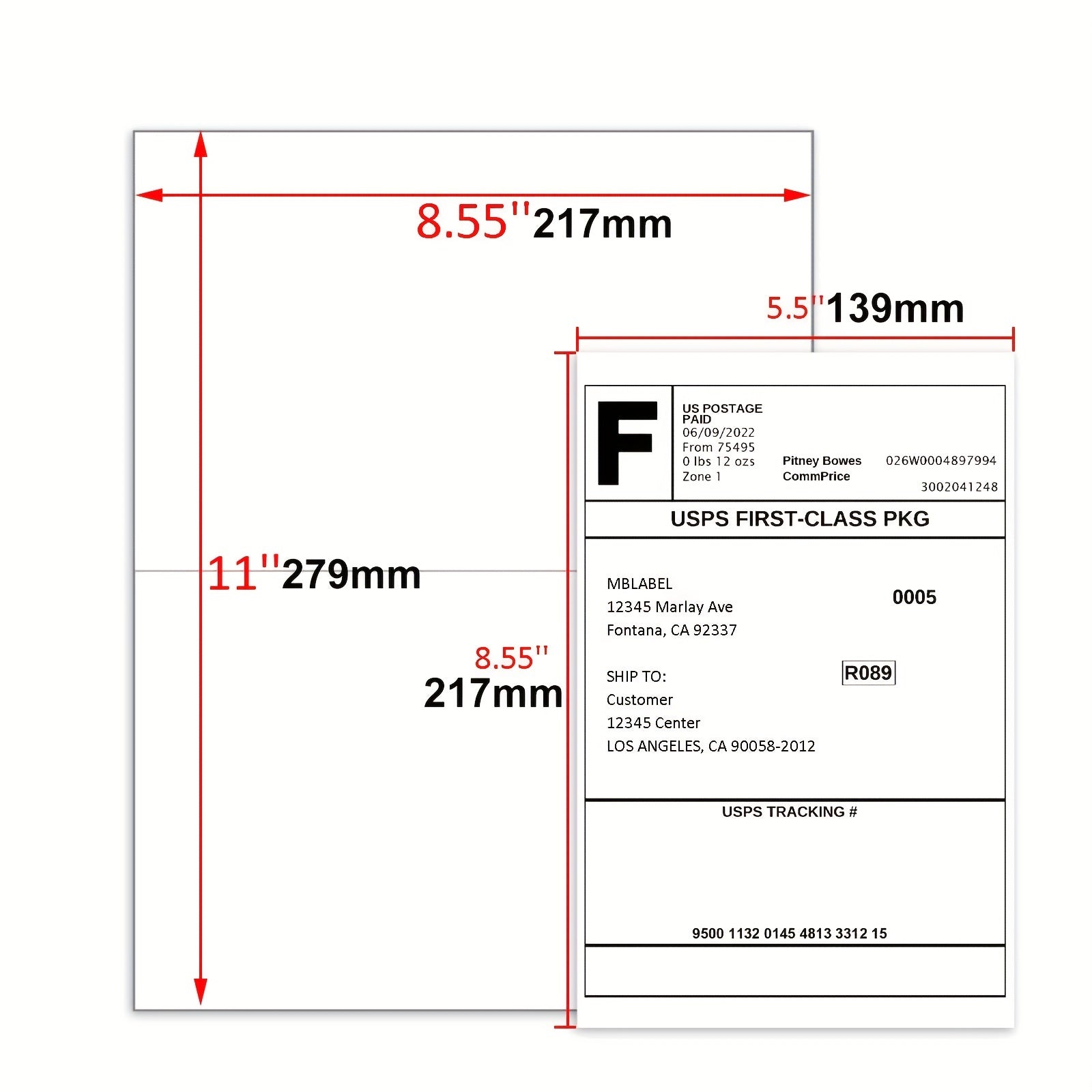 50 Labels 21 X 13 Address Labels Self Adhesive Mailing Labels