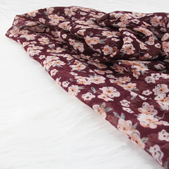 Maroon Floral Print Soft Scarf Shawl Turban Neckwear Beach Hijab