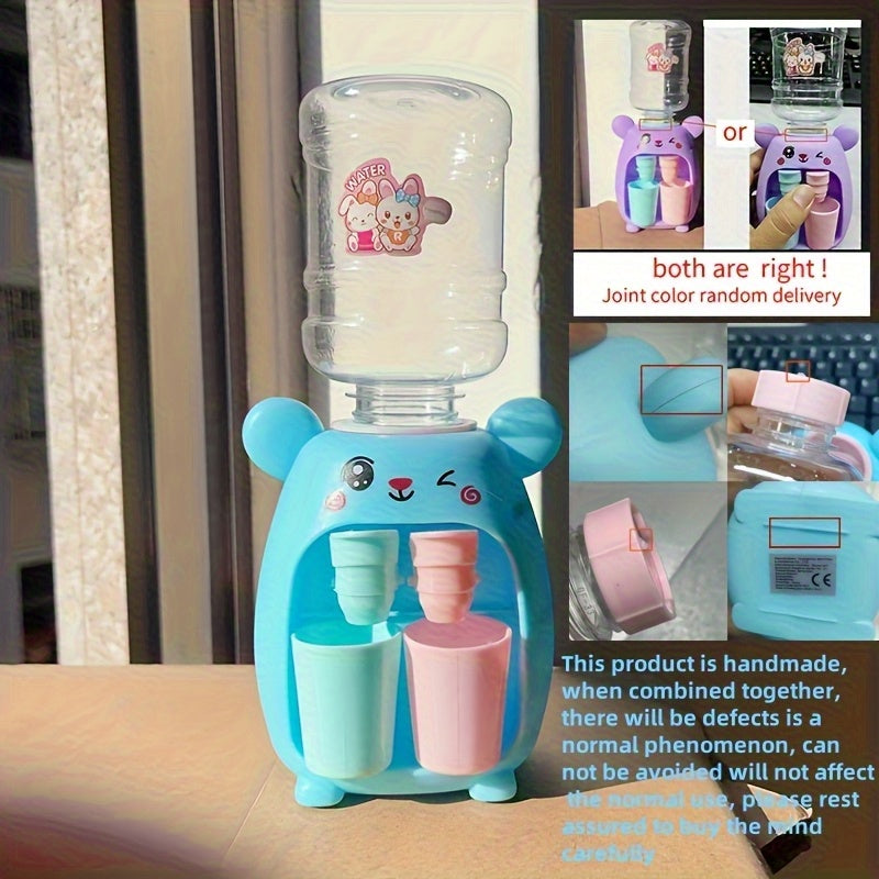 Kids Water Dispenser Bucket Cups Drinking Fountain Toy Pink