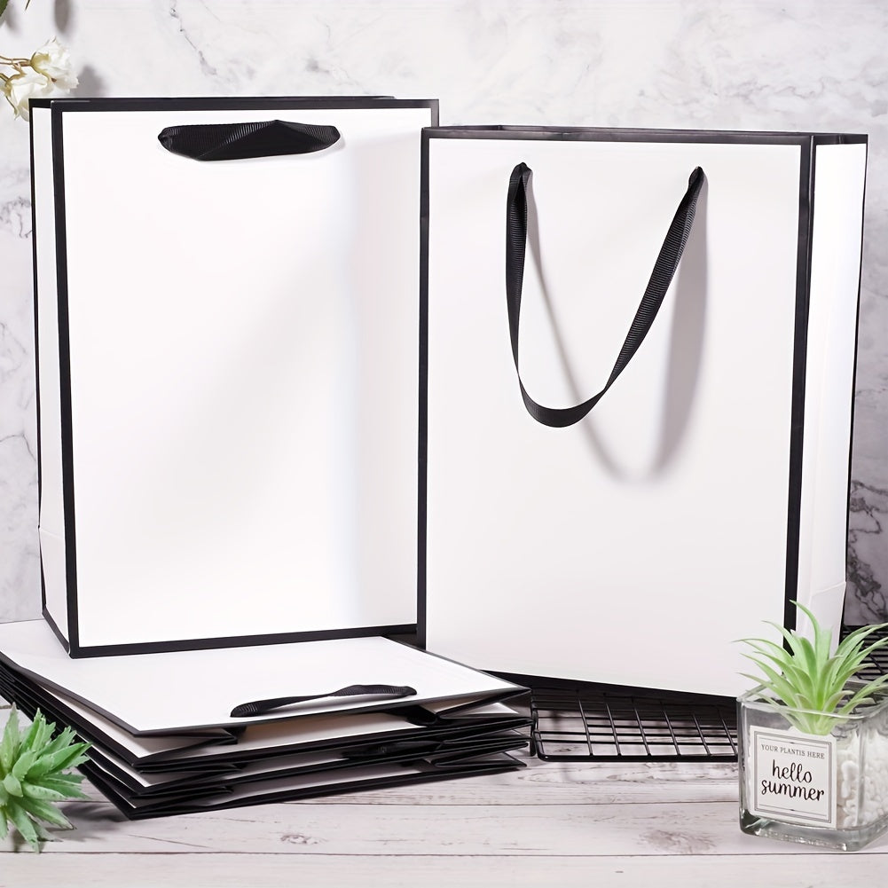10pcs Gift Bag Rectangle Paper Bags With Handles For Gift Bags Shopping Bags