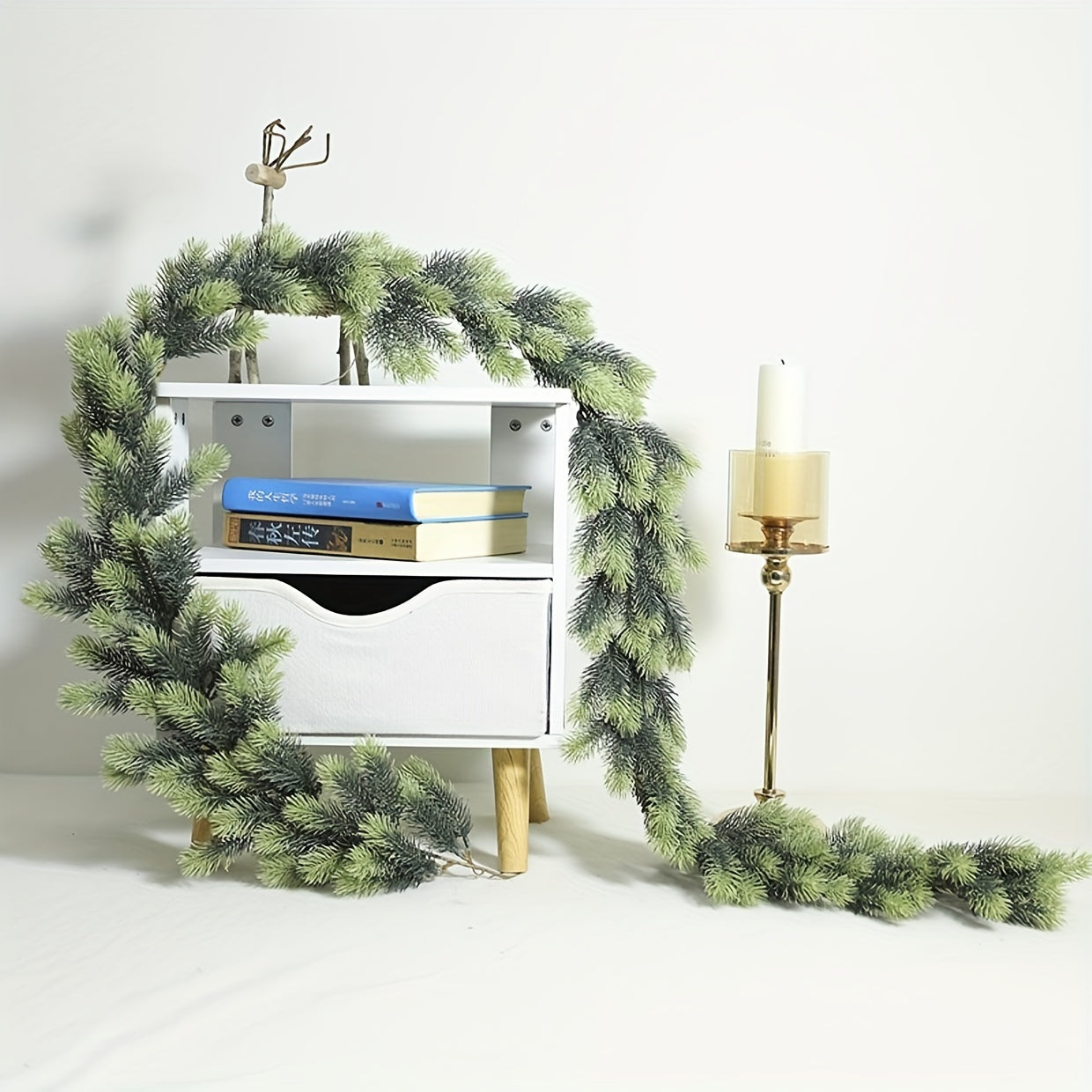 Artificial Pine Branch Christmas Wreath Desktop Decoration