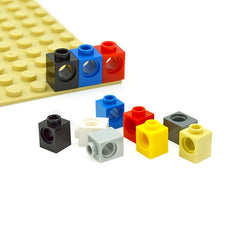 100pcs 1x1 Technology Parts Bricks with Hole MOC Brick Accessories