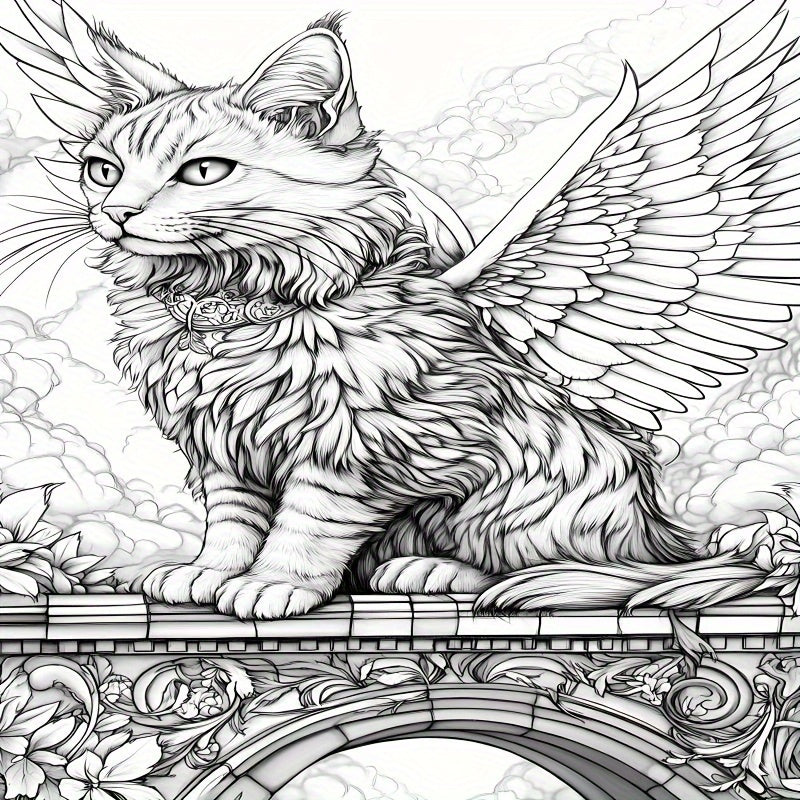 Fairy Cat Coloring Book 22 Pages Thick Paper Creative Halloween