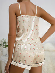 Floral Print Pajama Set V Neck Cami Top & Shorts