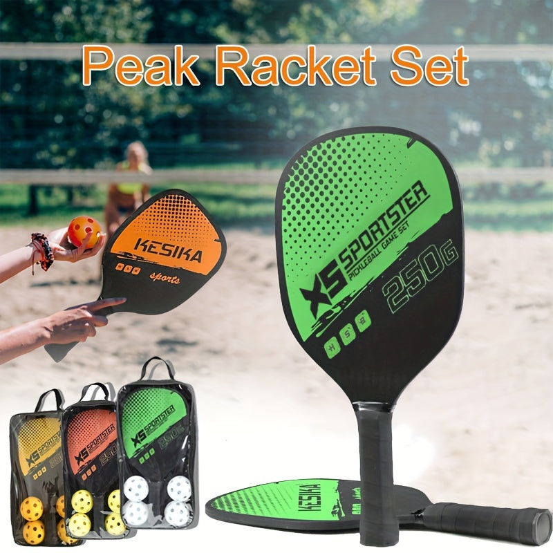 Wooden Pickleball Paddle Set with Balls for Beach Sports