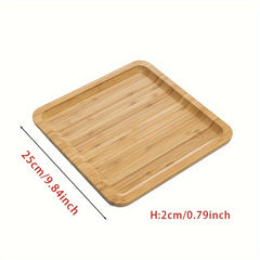 Bamboo Square Tray Cheese Plates Coffee Tea Serving Tray Fruit Storage Pallet