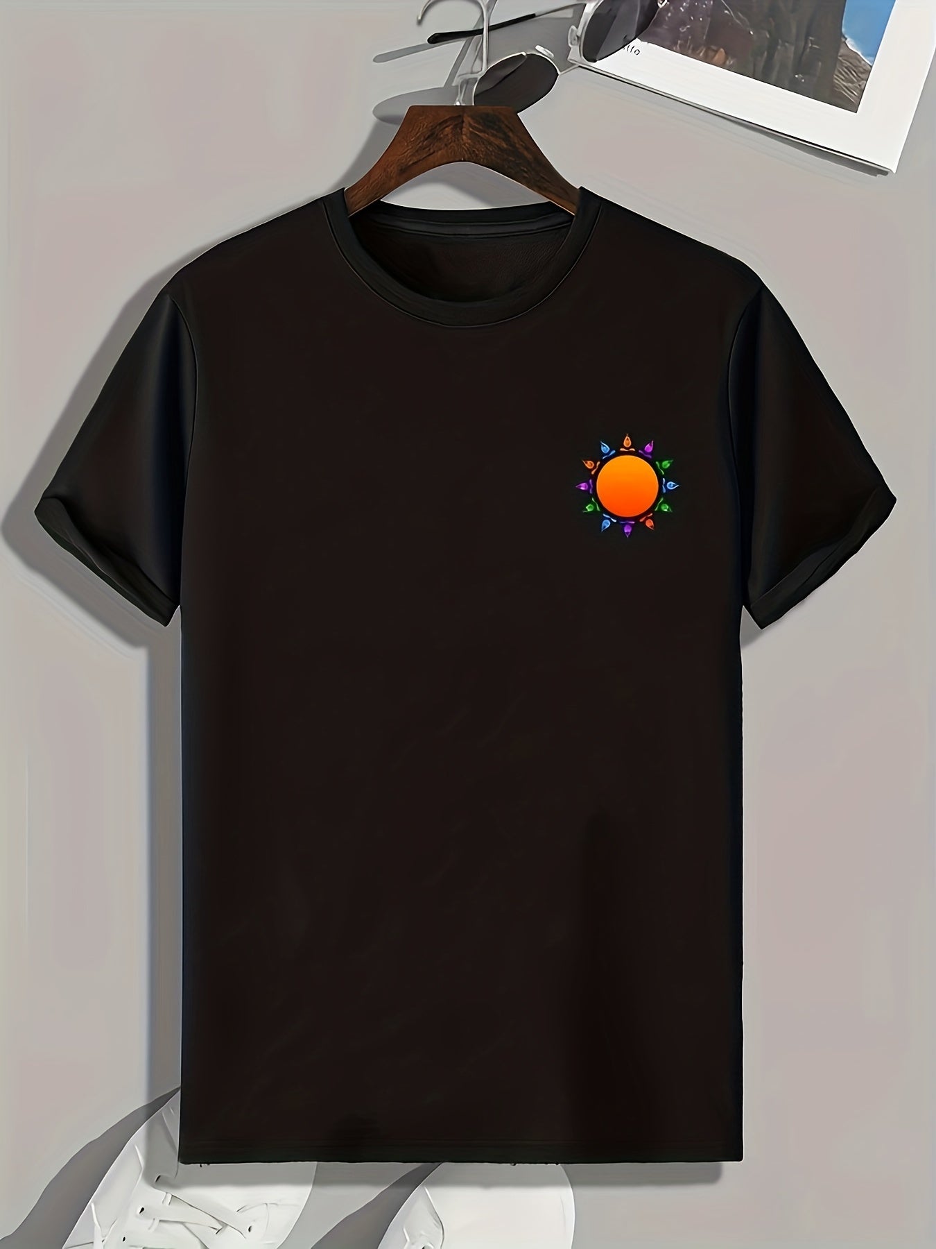 Sun Print Men's Comfy T shirt for Outdoor Summer