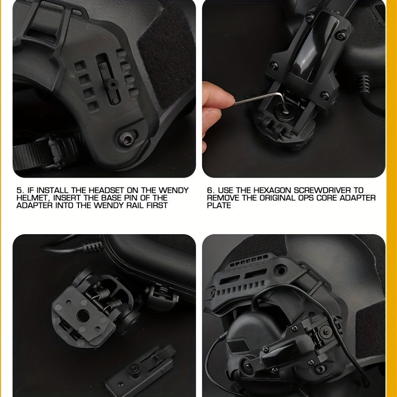 Tactical Noise Cancelling Helmet Rail Adapter