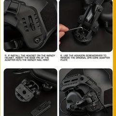 Tactical Noise Cancelling Helmet Rail Adapter