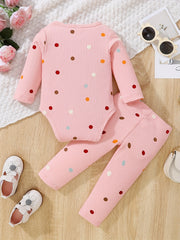 Polka Dot Romper & Pants Set for Newborn Girls