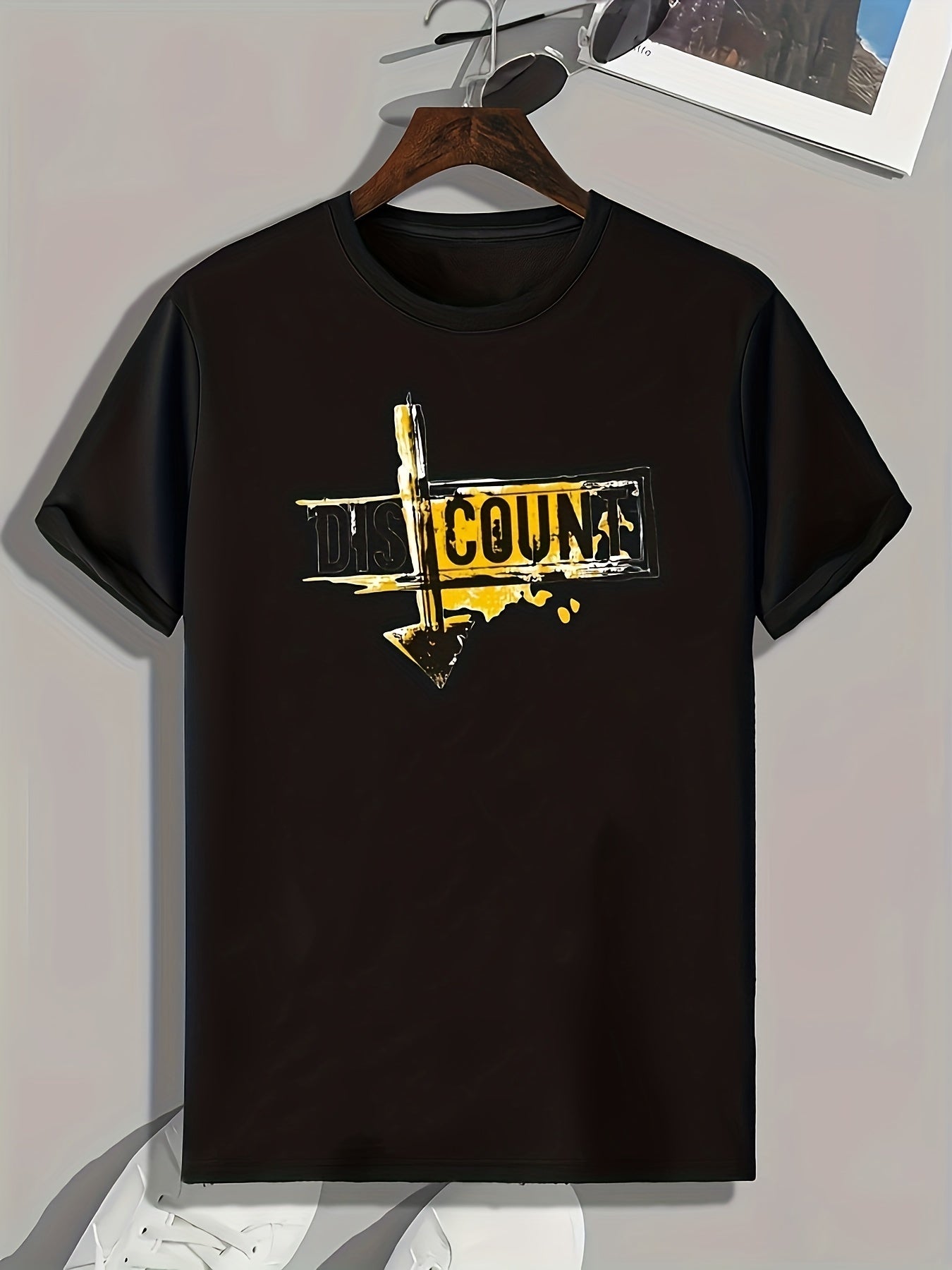 Pattern Print Men's Comfy Sports T-shirt Graphic Tee for Fitness Activities