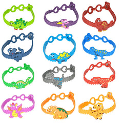 24Pcs Dinosaur Silicone Bracelets Party Favors Kids Boys Girls Birthdays