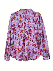 Floral Print Long Sleeve Blouse