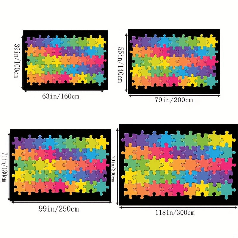 Colorful Puzzle Seating Rug for Classroom, Non Slip Backing