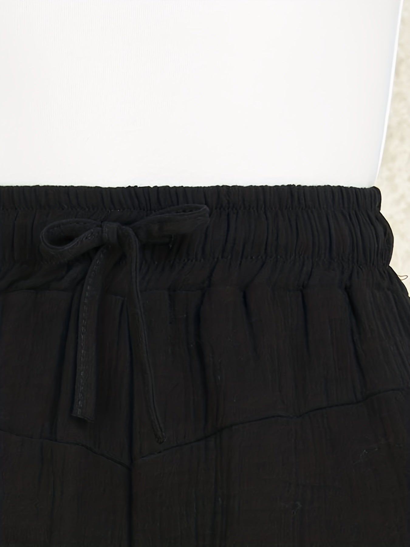 Solid Drawstring Shorts Casual Elastic Waist Summer Shorts Women's Clothing