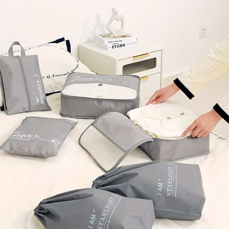 6Pcs Travel Packing Cubes Laundry Shoe Bag Organizer Set for Suitcase