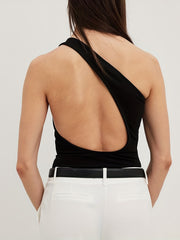 One Shoulder Sexy Bodysuit Summer Solid Backless Bodysuit