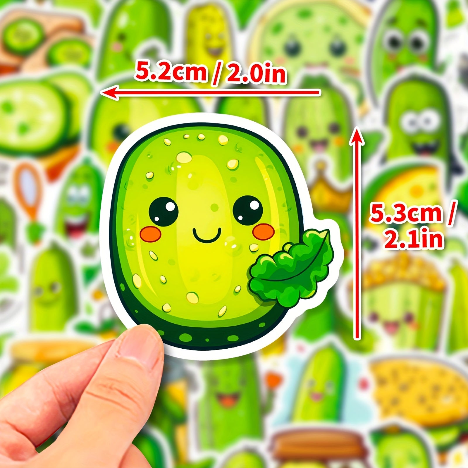51pcs Pickle Stickers Waterproof for Bottles Laptops Phones