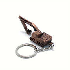 Alloy 3D Excavator Keychain Car Bag Decoration Ornament Gift