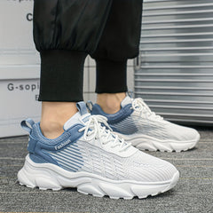 Breathable Striped Running Shoes for Men Comfortable Durable Shock Absorbing
