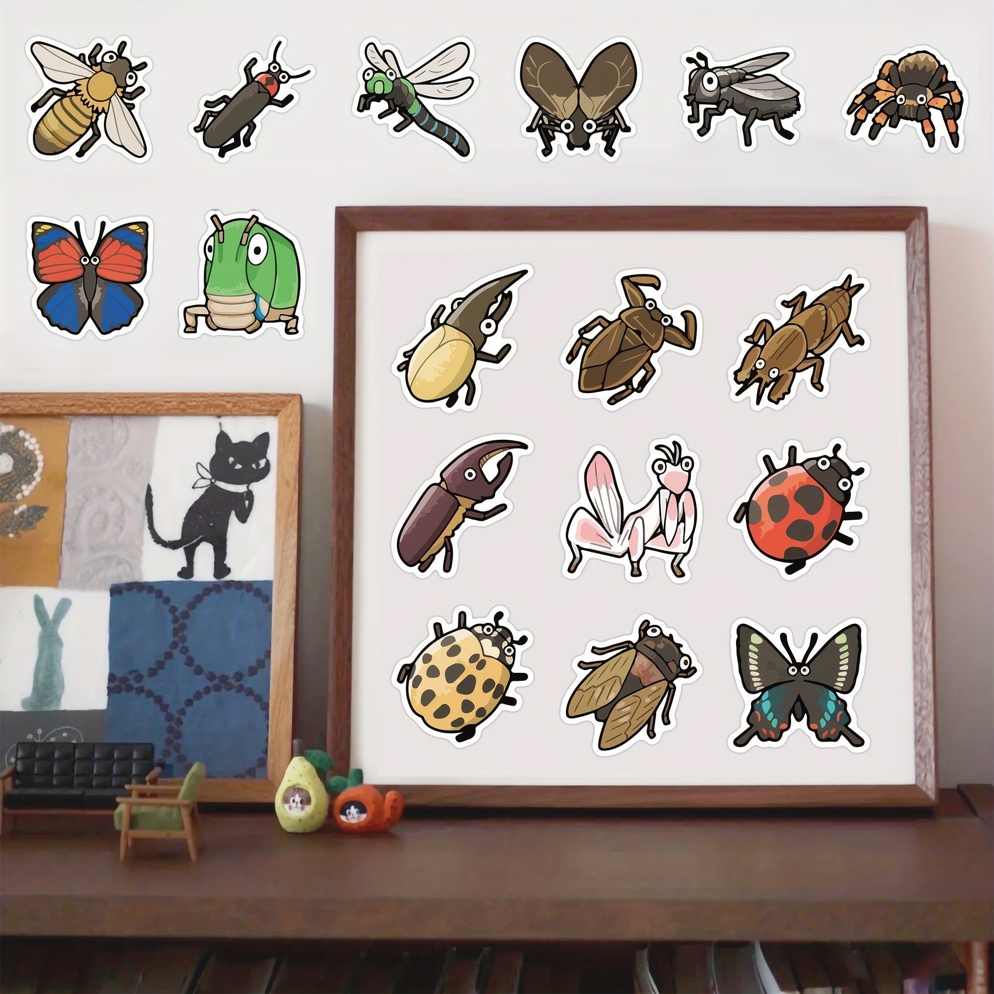 40pcs Waterproof Vinyl Insect Stickers For Water Bottle - Bug Stickers For Kids
