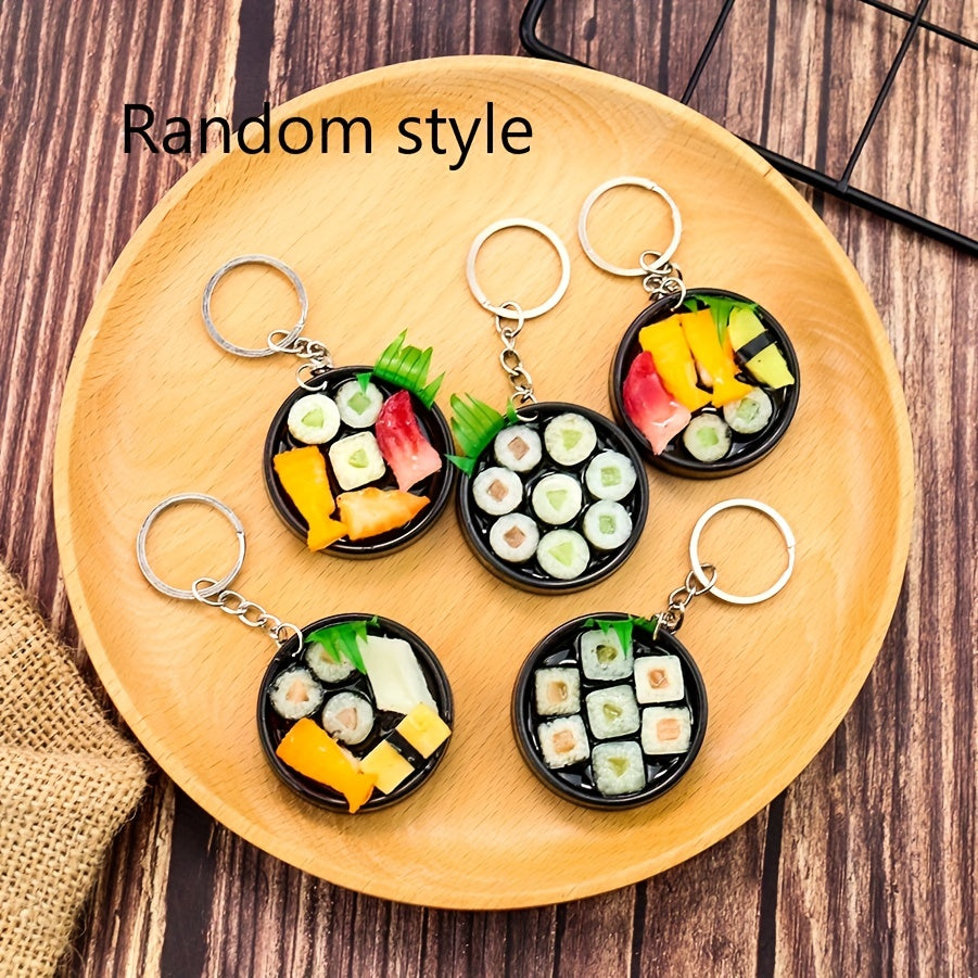 Sushi Seafood Sashimi Lunch Box Keyring Fun Food Keychain Gift