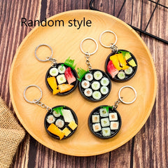 Sushi Seafood Sashimi Lunch Box Keyring Fun Food Keychain Gift