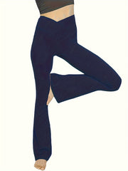 3Pcs High Waist Yoga Pants Flared Legs High Stretch V Cut Waist Yoga Leggings