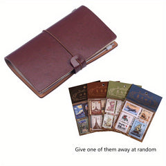 Vintage A6 Notebook Strap Credit Card Phone Holder Stamp Stickers