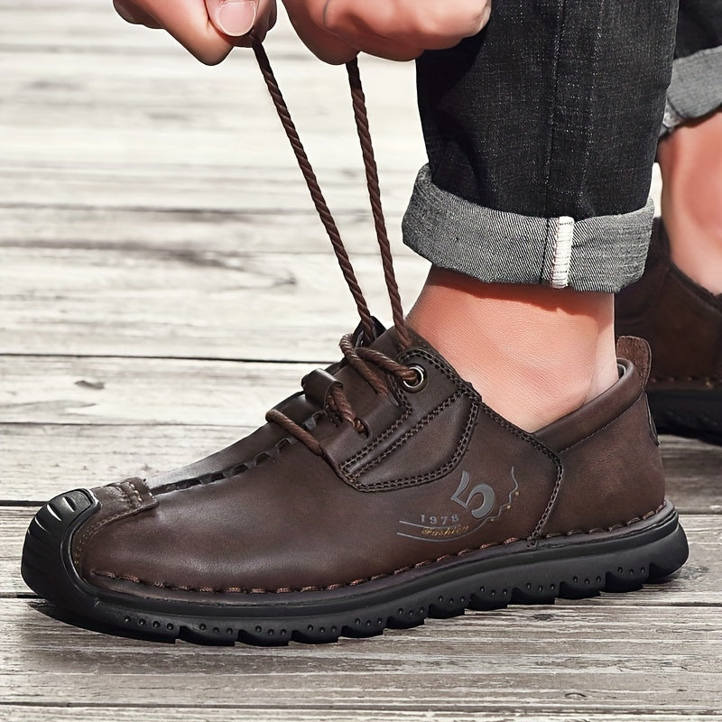 Men's Lace up Shoes Comfy Non slip Stitch Detail Shoes