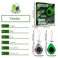 Hanging Felted Bird Feeder Outdoor Balcony Bird Feeder Wind Proof