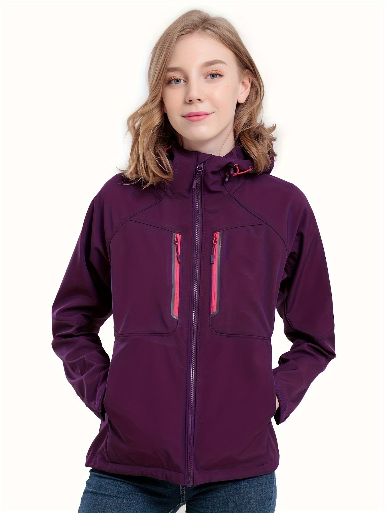 Women's Windproof Soft shell Down Jacket with Hood