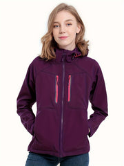 Women's Windproof Soft shell Down Jacket with Hood