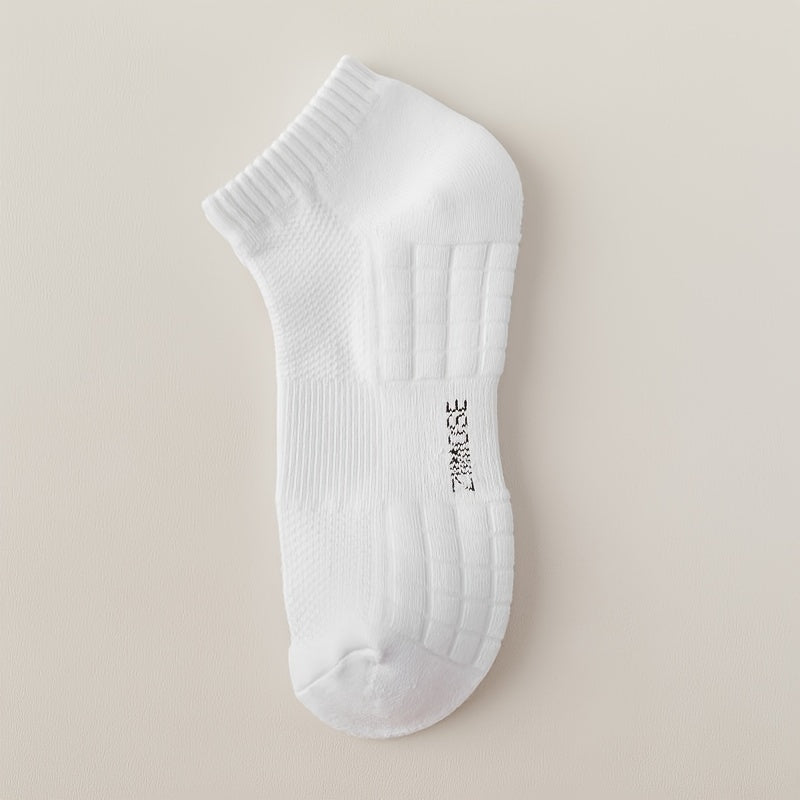 Men's Solid Crew Socks Cotton Blend Comfy Casual Outdoor All Seasons