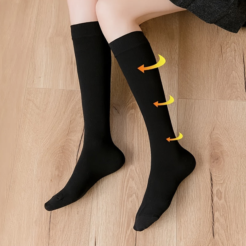 3 Pairs Compression Calf Socks College Style Women's Stockings & Hosiery