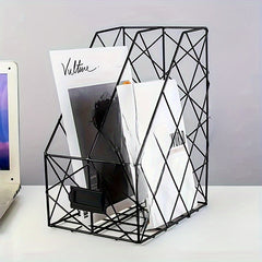 Iron Storage Rack Desktop Bookshelf Organizer for Office Desk