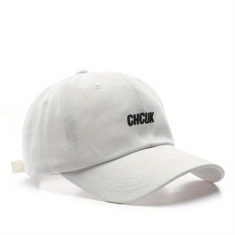 Solid Cotton Baseball Cap CHCUK Embroidered Unisex Couple Sun Hat