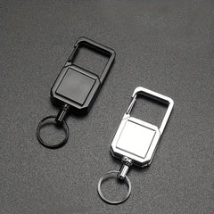 Steel Wire Rope Retractable Key Chain Carabiner Anti Lost Keyring