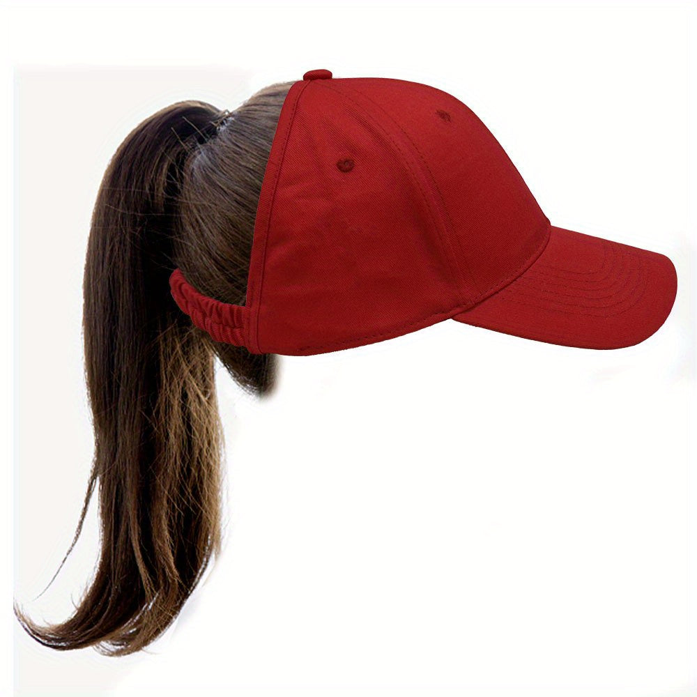 Solid Ponytail Backless Cap Lightweight Sun Hats