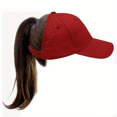 Solid Ponytail Backless Cap Lightweight Sun Hats
