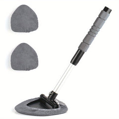 Car Window Cleaner with Long Reach Handle and Reusable Cloth