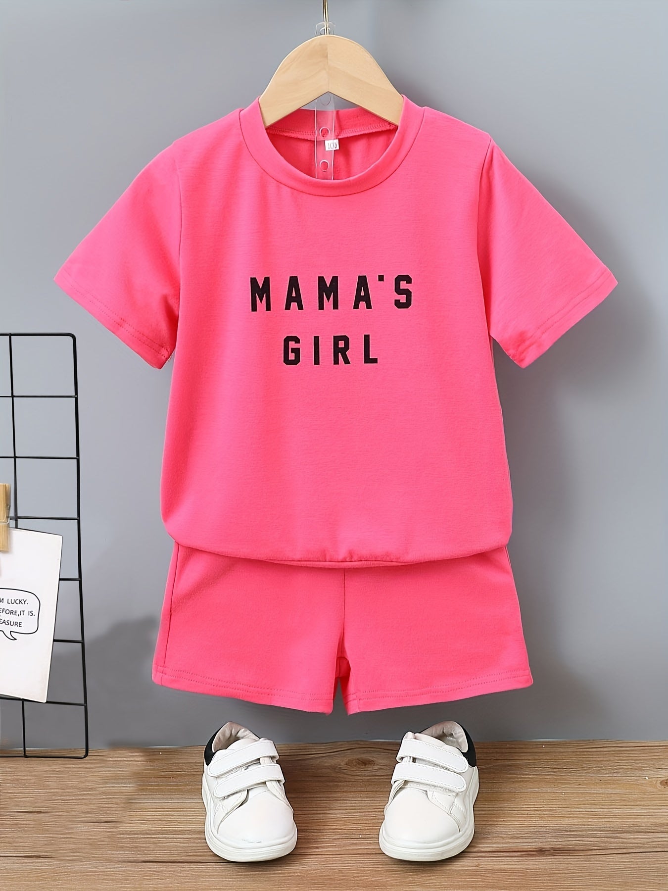 2pcs Toddler Girls MAMA'S GIRL T Shirts & Shorts Set