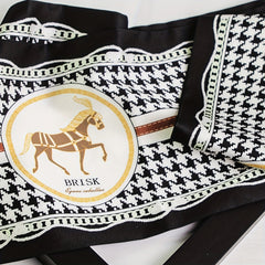 Houndstooth Print Skinny Scarf Neck Tie Bag Wrap Hair Ribbon Scarves