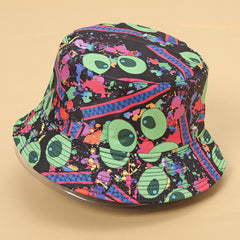 Egg Printed Bucket Hat Unisex Lightweight Outdoor Headwear
