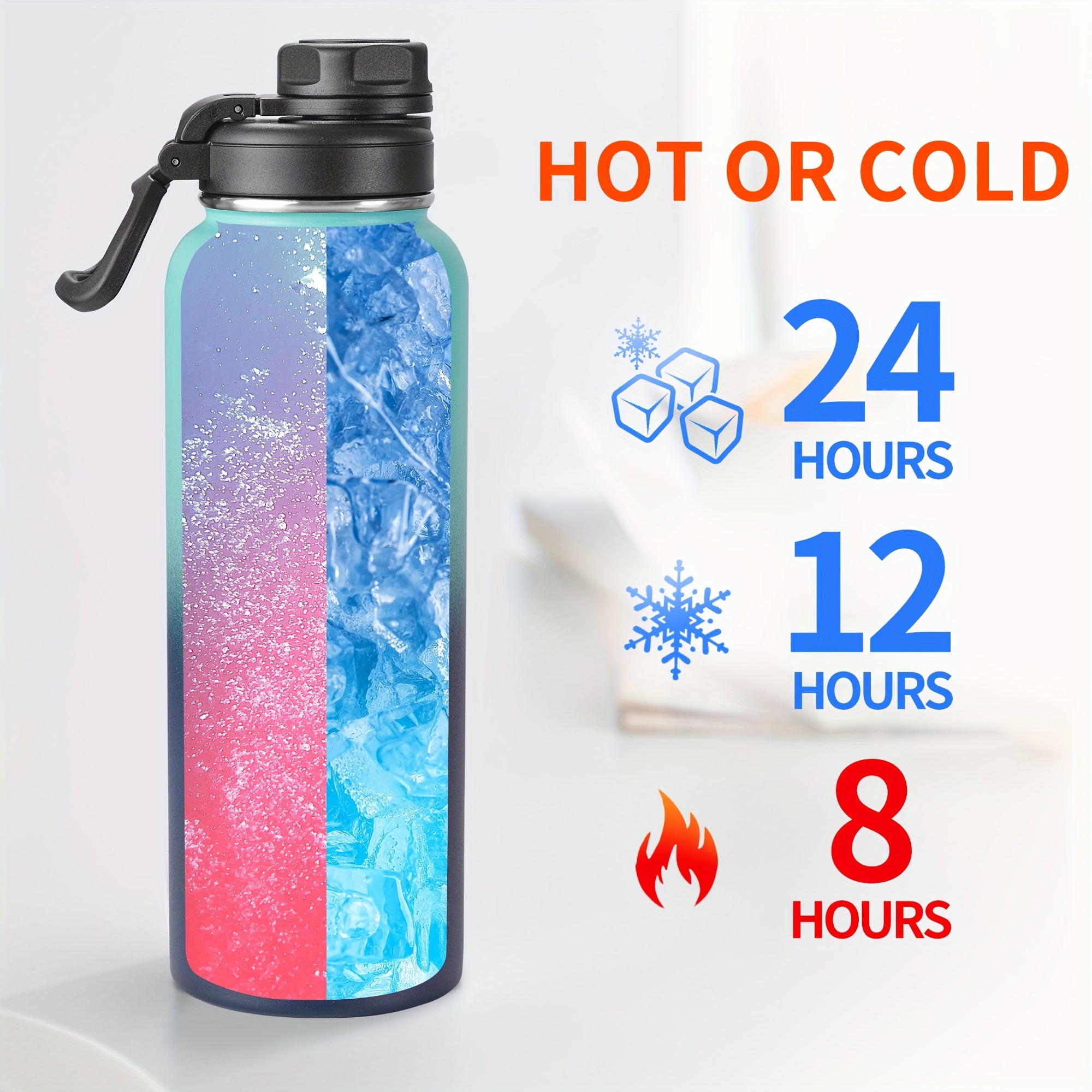 Vacuum Insulated Water Bottle Stainless Steel Leakproof Cup for Camping
