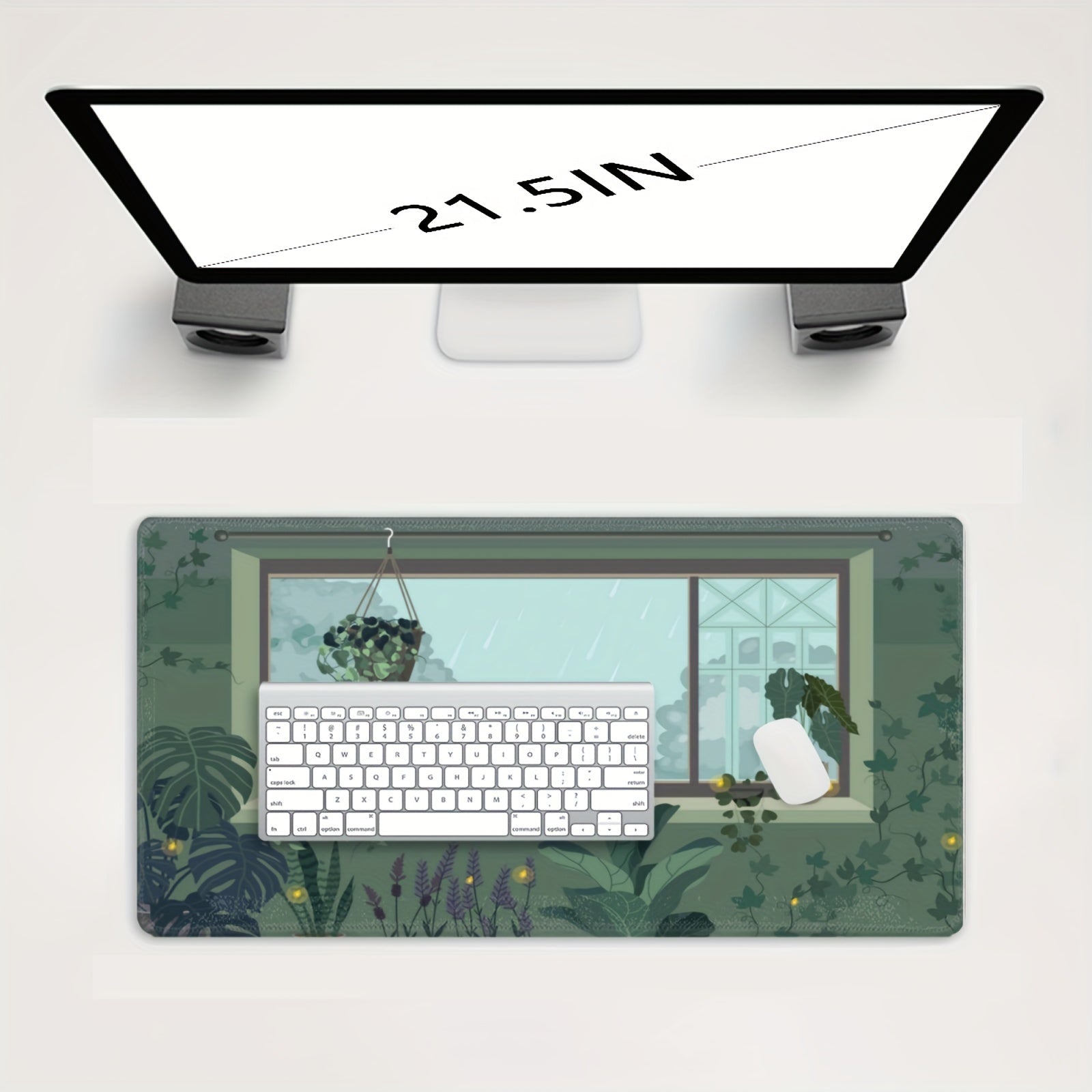 Green Plant Mouse Pad Laptop Keyboard Gaming Mouse Pad Office Home Desk Pad